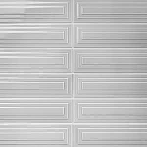 Colorwave Framed Gray 4.43 in. x 17.62 in. Polished Crackled Ceramic Wall Tile (7.08 Sq. Ft./Case)