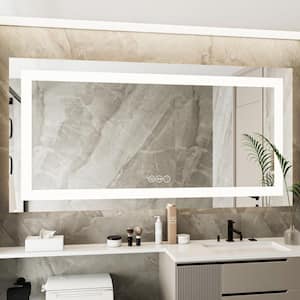 36 in. W x 72 in. H Sliver Vanity Mirror Frameless Rectangular Smart Touchable Anti-Fog LED Light Bathroom Wall 3-Color