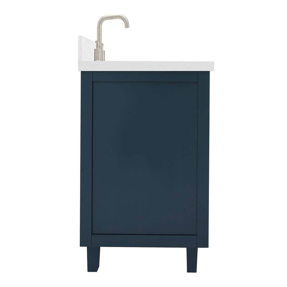 Midnight Blue 54" Single Sink Vanity with Carrara Quartz Top