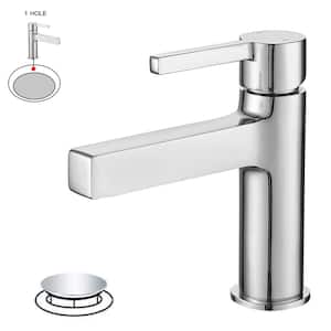 Single Handle Single Hole Modern Bathroom Faucet Bathroom Drip-Free Vanity Sink Faucet in Polished Chrome