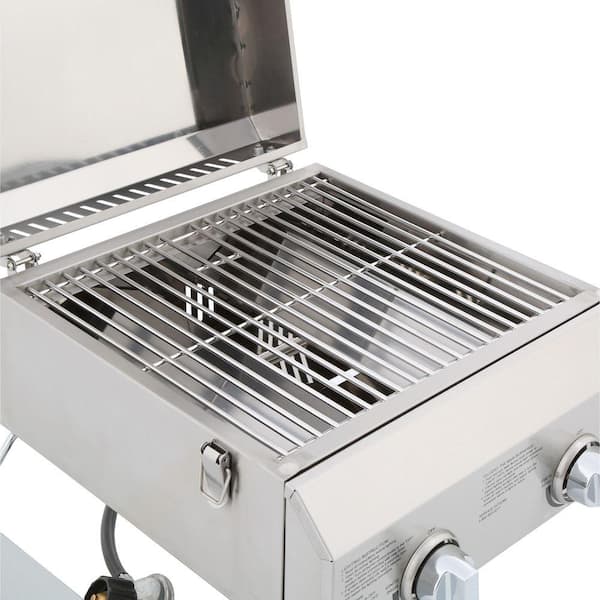 Buy Propane TableTop Gas Grill, Stainless Steel Two-Burner BBQ