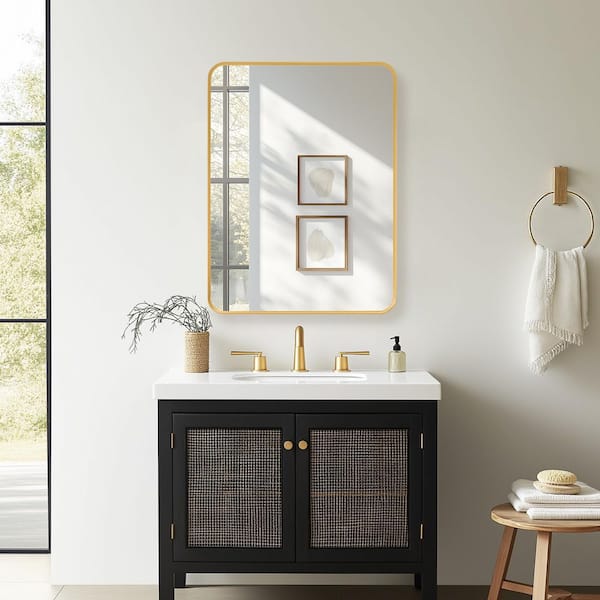 Talayuela 24 in. W x 32 in. H Rectangular Aluminum Framed Medicine Cabinet with Mirror
