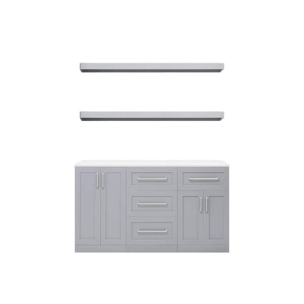NewAge Products Home Bar 21 in. Gray Cabinet Set (6-Piece)