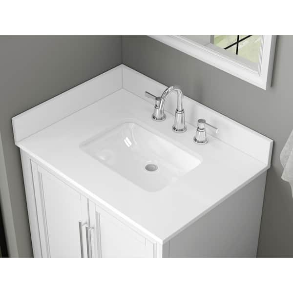 TJAmerican 21.25 in. W x 0.75 in. x 4 in. Engineered White Marble
