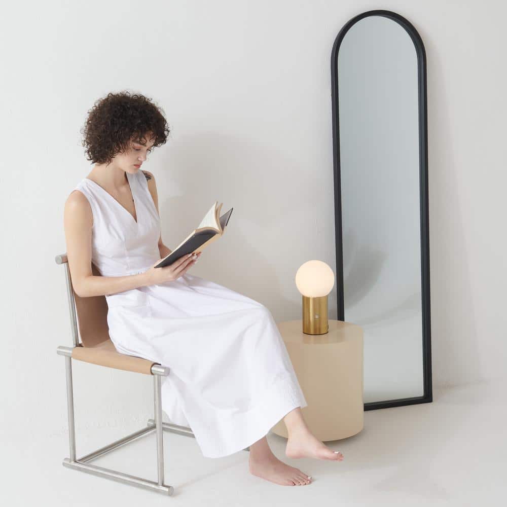 Kai 11" Antique Brass Globe Table Lamp with USB Port