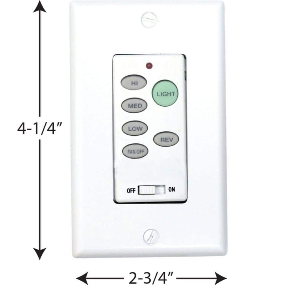 White Metal Wall Control for Ceiling Fans