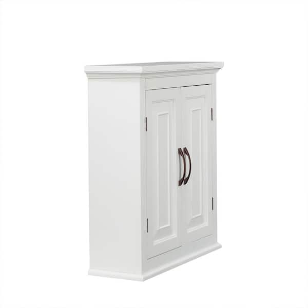 St. James 22.25 in. W Wooden Wall Cabinet with 2 Shelves in White