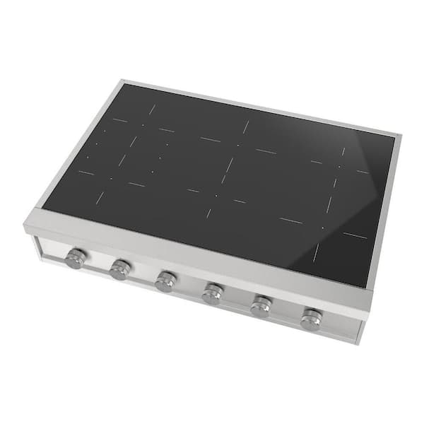 Profesional Plus II 36 in. Induction Ceramic Rangetop with 6-Elements in Stainles Steel