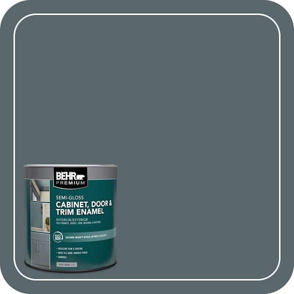 1 qt. #N470-6 Whale Gray Semi-Gloss Enamel Interior/Exterior Cabinet, Door & Trim Paint