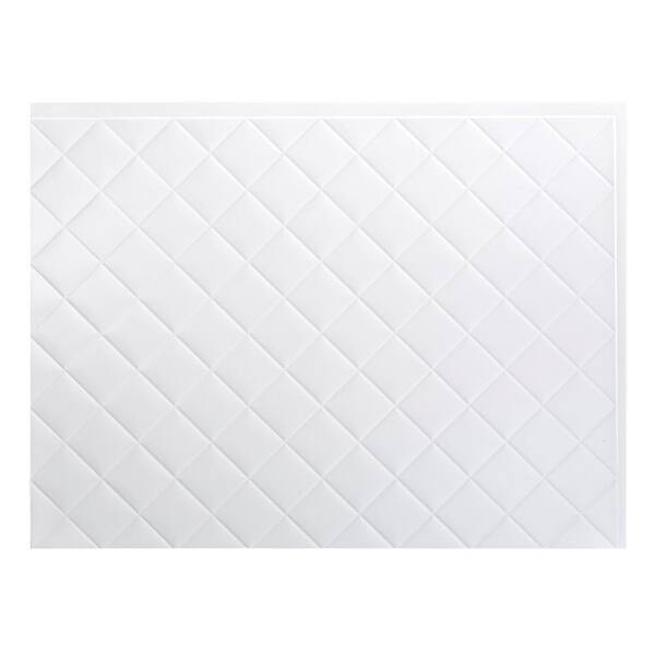 Fasade 18.25 in. x 24.25 in. Gloss White Quilted PVC Decorative Backsplash Panel