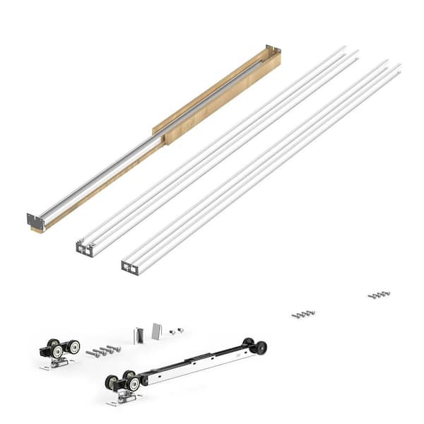 Pocket Door Frame Kit for 24-32 in. x 80 in. Door, 2-Way Soft Close, Quiet Slide, Easy Install, Steel Frame, Living Room