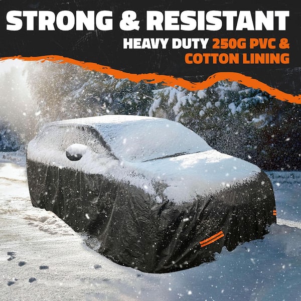 Mockins 190 in. x 75 in. x 72 in. Heavy-Duty Waterproof Car Cover - Thick 250g PVC Cotton Lined - Medium SUV Cover