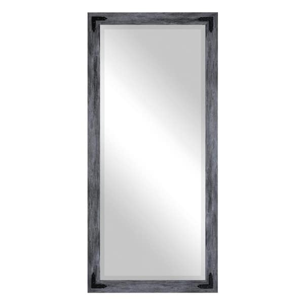 Unbranded Oversized Grey Composite Beveled Glass Rustic Mirror (71 in. H X 30.5 in. W)