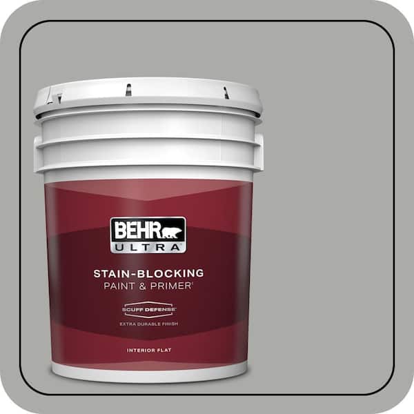 BEHR ULTRA 5 gal. #PPF-39 Cool Granite Extra Durable Flat Interior Paint & Primer