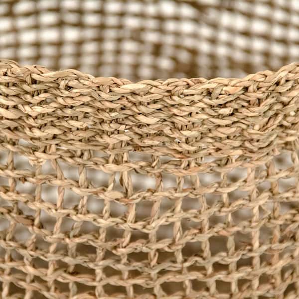 Zentique Concave Hand Woven Seagrass Basket, Small