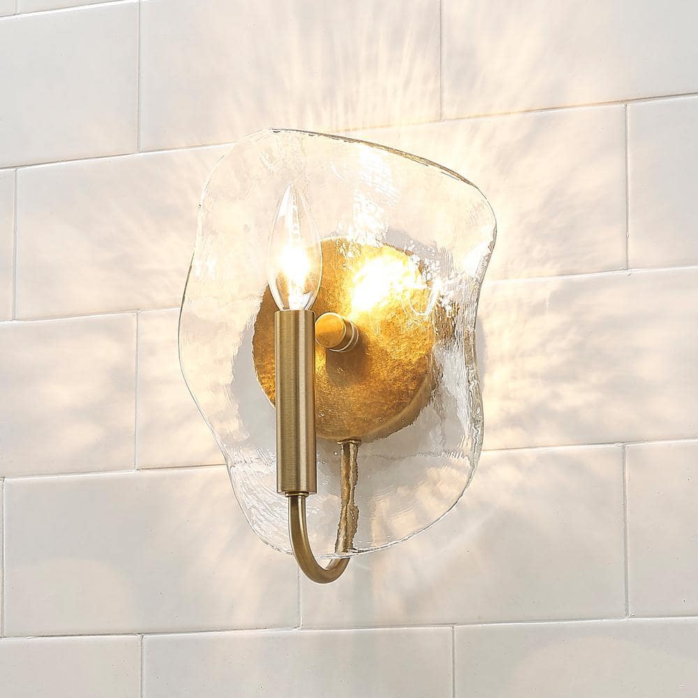 Gold and Glass Modern Dimmable Wall Sconce