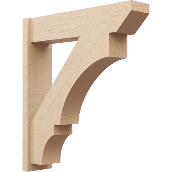 Ekena Millwork 8 in. x 38 in. x 34 in. Balboa Slat Rough Cedar Woodgrain Timberthane Polyurethane Outlooker, Primed Tan