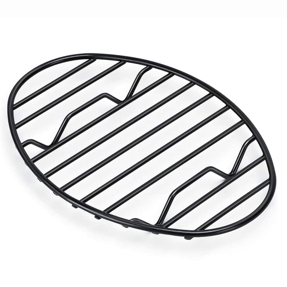 No Rust Roasting Rack LAIFUCAM Steel 3 qt. Oval Non-Stick Roasting Rack with Integrated Feet ...