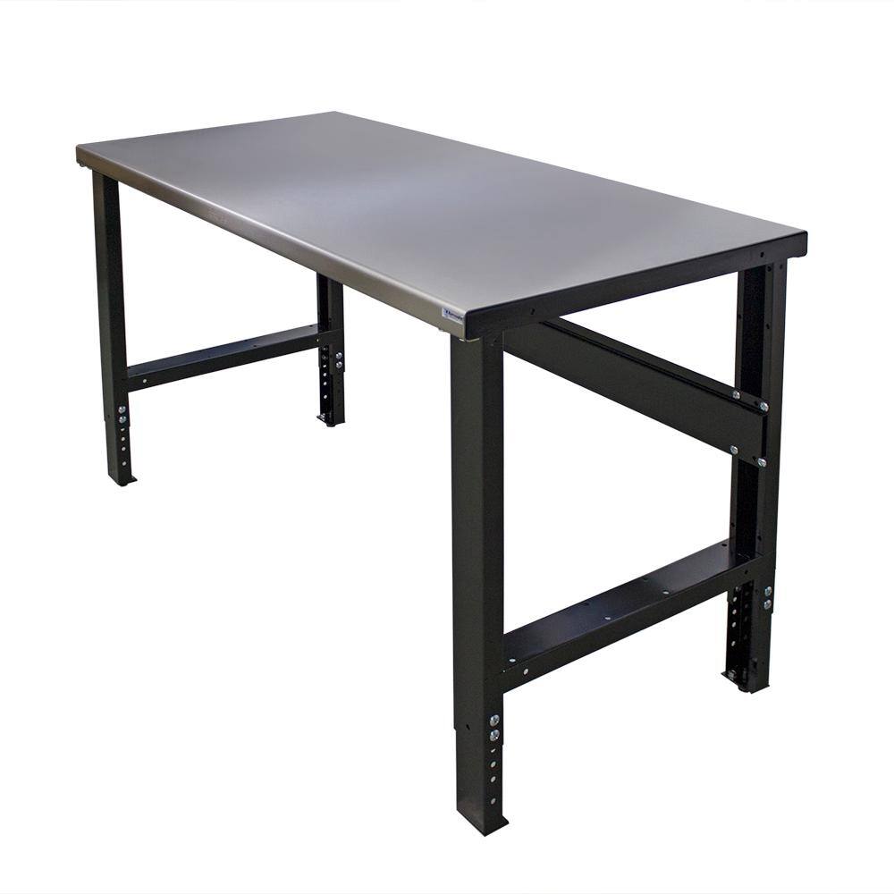 Borroughs 34 In X 72 In Heavy Duty Adjustable Height Workbench With Stainless Steel Top 2018 Wb105ss Ec The Home Depot