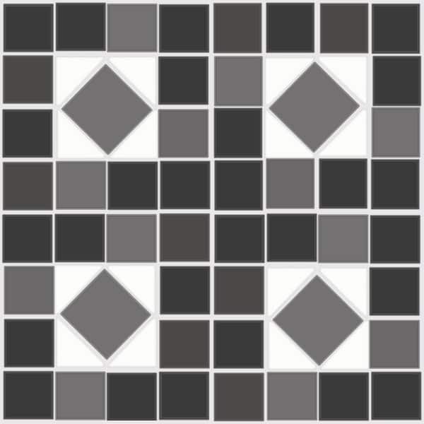 Con-Tact 12"X12" FLOOR ADORN B&W MOSAIC