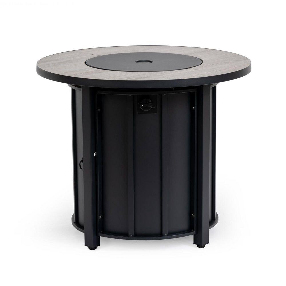 30in. Round Propane Gas Fire Pit Table, 50,000 BTU with Wood Grain Ceramic Tabletop for Outdoor Patio Deck Garden, Black price history on PriceWatchPro