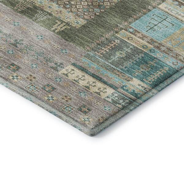 Mayfield Premium Machine Washable Abstract AMF2160 Aloe 10 ft. x 14 ft. Area Rug