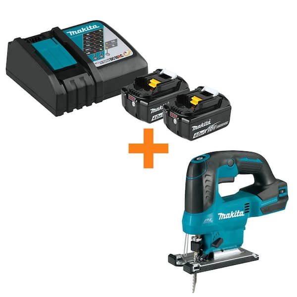 18V LXT Lithium-Ion Battery and Rapid Optimum Charger Starter Pack (4. 0Ah) with bonus 18V LXT Brushless Jig Saw