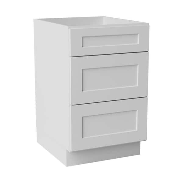 21 in. W x 24 in. D x 34.5 in. H Ready to Assemble Solid Wood Shaker Drawer Base Kitchen Cabinet in White