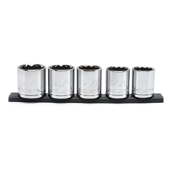 Photo 1 of 1/2 in. Drive SAE Large Socket Set (5-Piece)