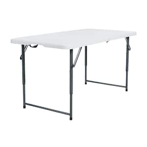 Peakform 48 in. L White Plastic Adjustable Height Folding Utility Table