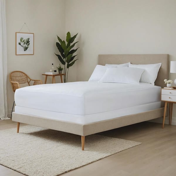 Cal King Padded Polyester Mattress Protector Encasement