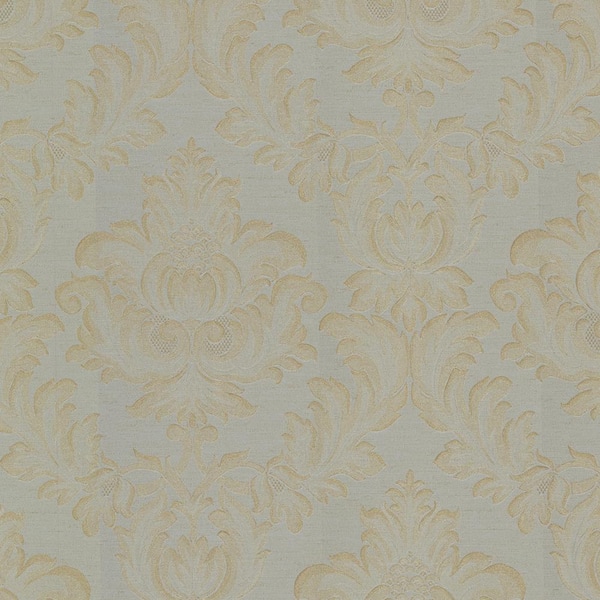 Mirage Oldham Sage Damask Vinyl Peelable Roll (Covers 56.4 sq. ft.)