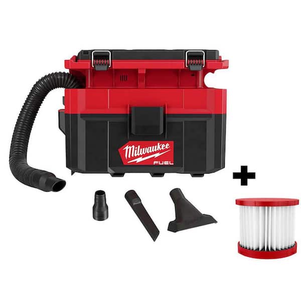 Milwaukee M18 FUEL PACKOUT 18-Volt Lithium-Ion Cordless 2.5 Gal. Wet/Dry Vacuum (Tool-Only) and Extra Filter