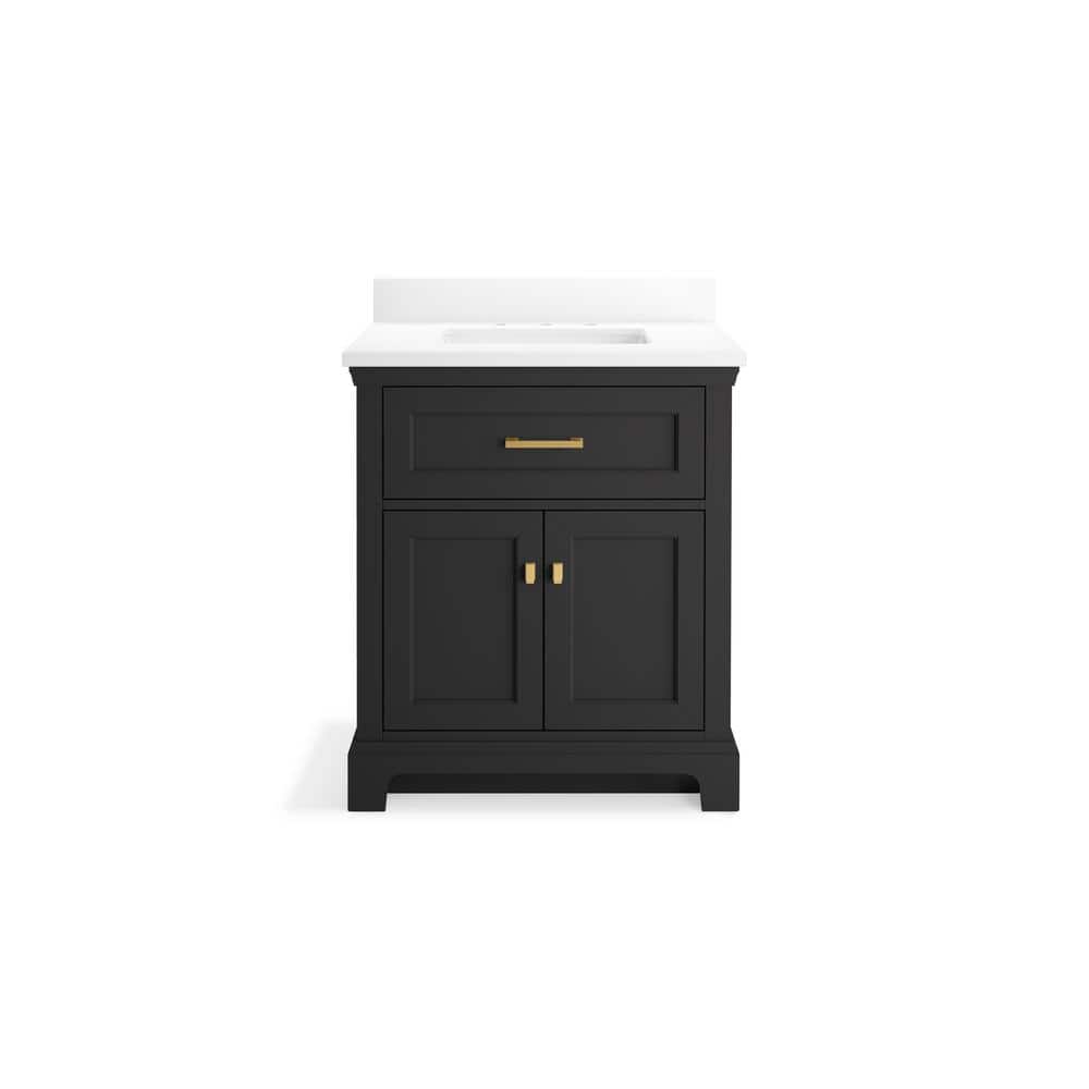 Charlemont 30" Ferrous Grey MDF Bathroom Vanity with Quartz Top