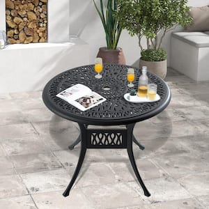 35.43 in. Cast Aluminum Patio Dining Table