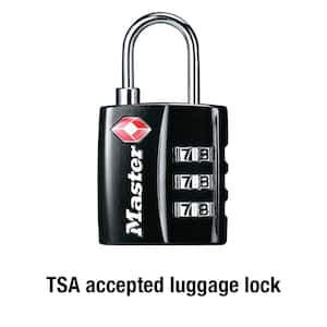 TSA Approved Combination Luggage Lock, Resettable, Black