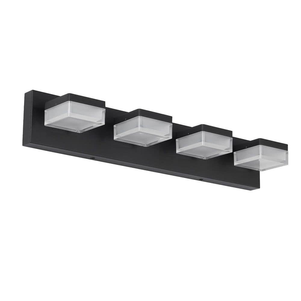 24.8 in. 4 Black Vanity Light with Acrylic Shades price history on PriceWatchPro