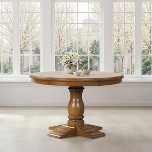 New Classic Furniture Sunset Brown Wood 48 in. Pedestal Round Dining Table (Seats 4)