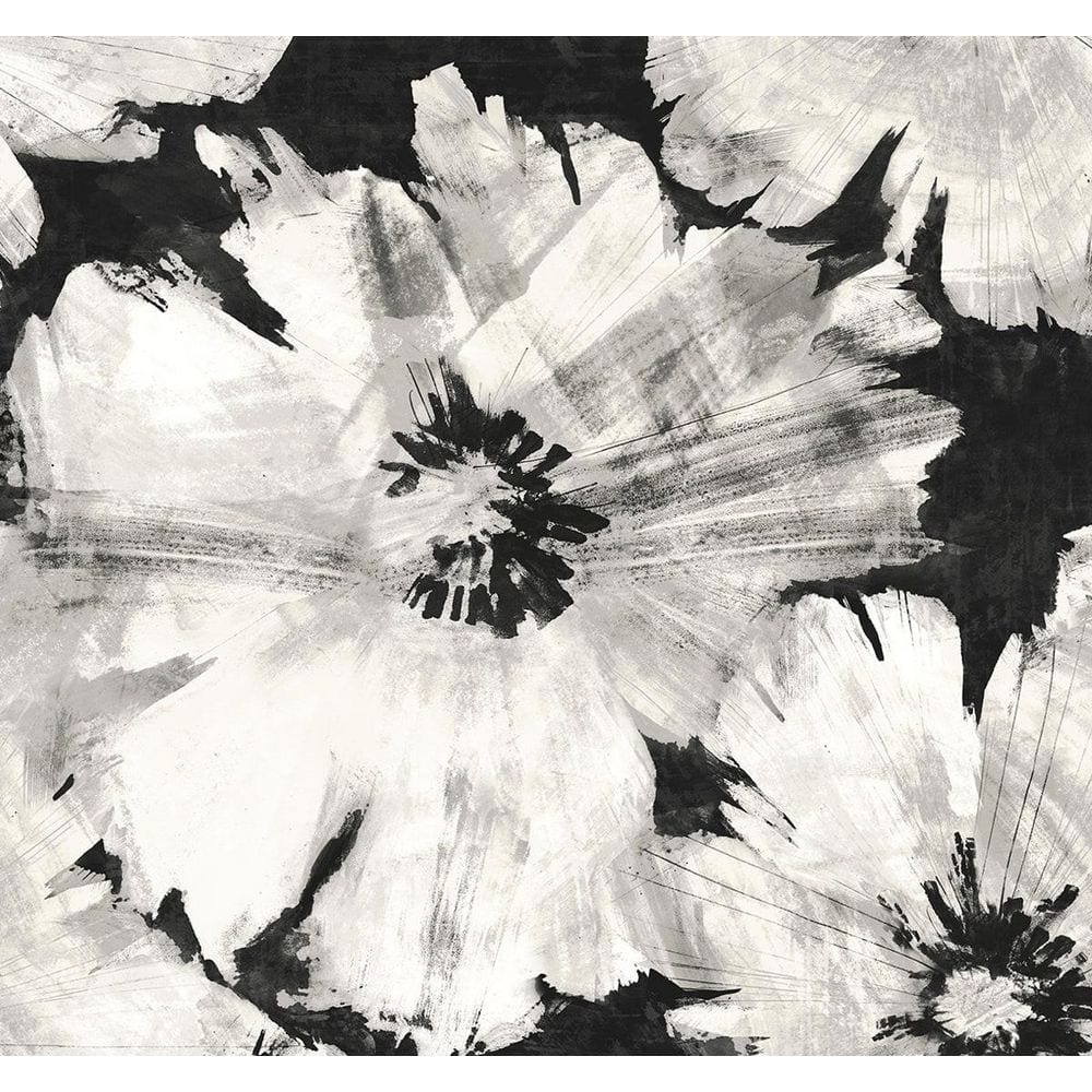 NextWall Ebony Dandelion Floral Vinyl Peel and Stick Wallpaper
