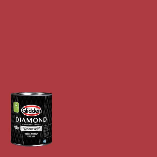 Glidden Diamond 1 qt. PPG1187-7 Red Gumball Flat Interior Paint with Primer