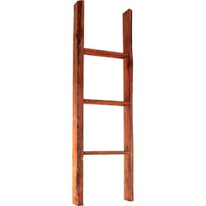 15 in. x 48 in. x 3 1/2 in. Barnwood Decor Collection Salvage Red Vintage Farmhouse 3-Rung Ladder