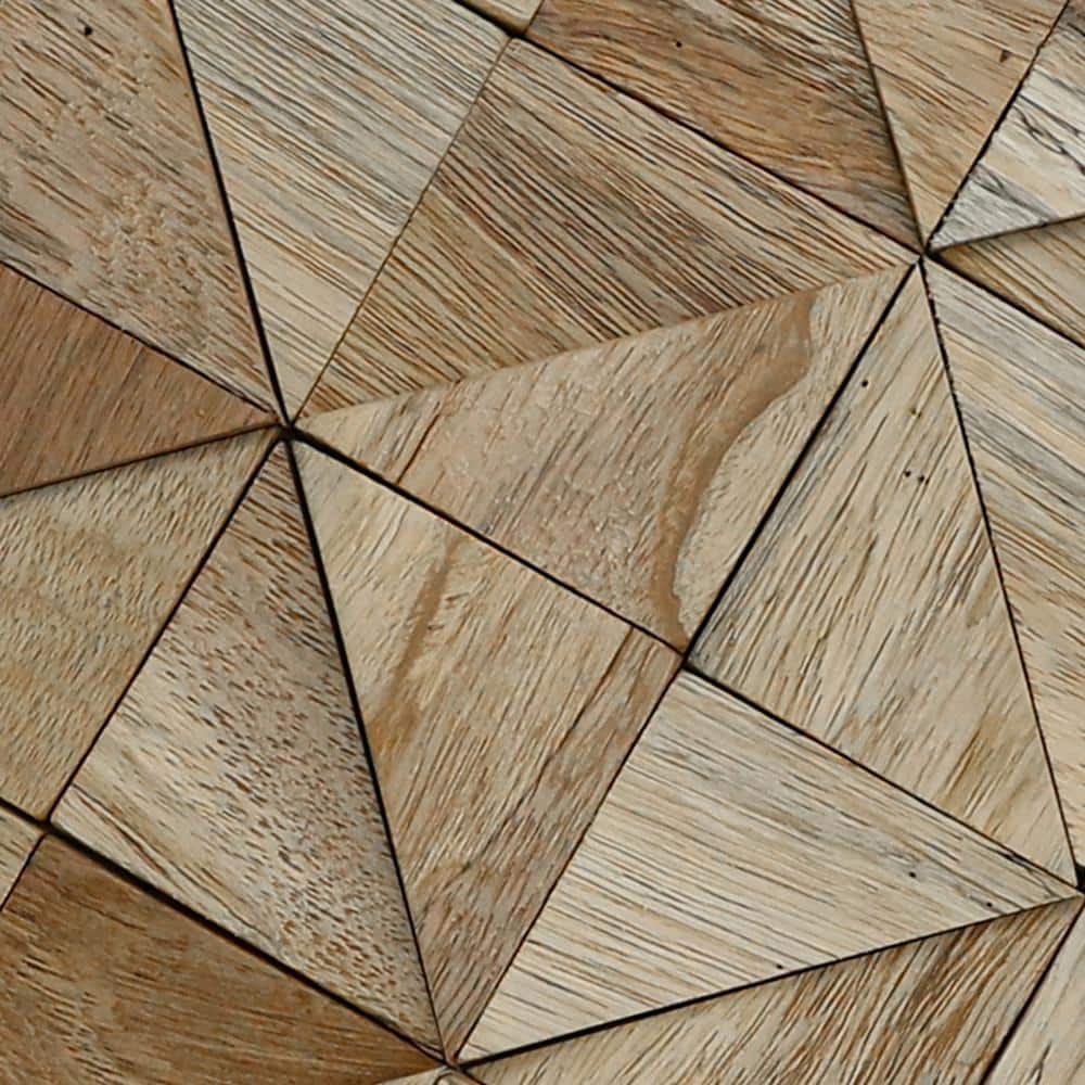 Natural Finish Reclaimed Boat Wood Mosaic Wall Tile 11-Pack