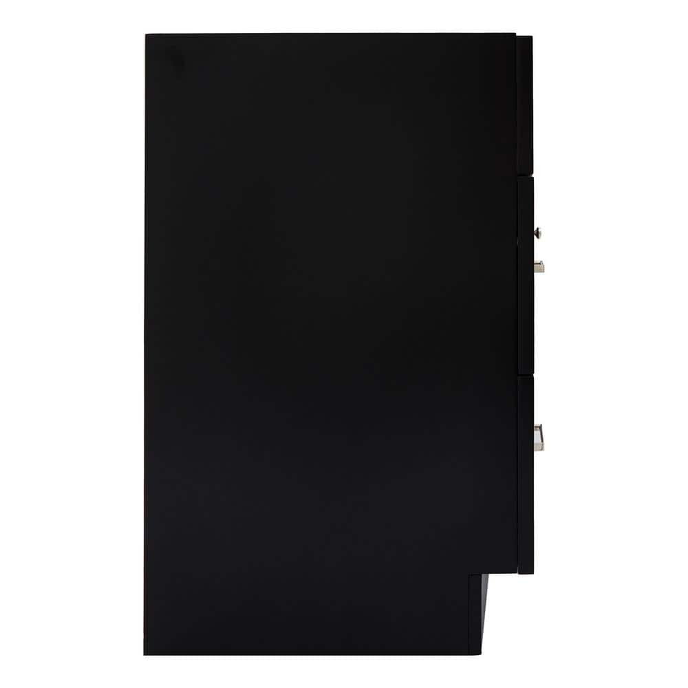 Hamlet Black 66" Freestanding Single Vanity Cabinet with Nickel Hardware