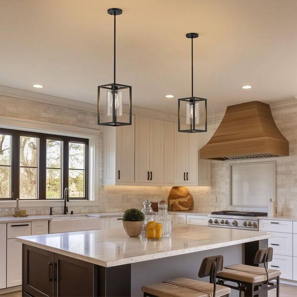 Emeritpro 6.7 in. 1-Light American Vintage Cage Pendant Light with