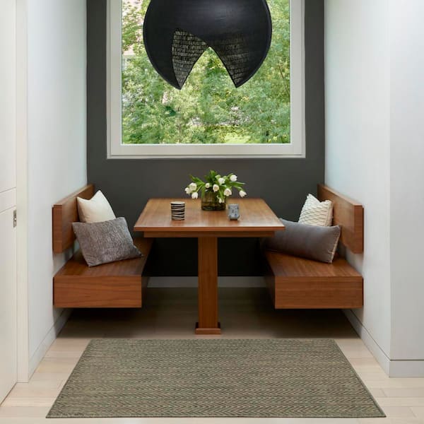 Horizon Indoor/Outdoor Green 2 ft. x 3 ft. Geometric Contemporary Area Rug