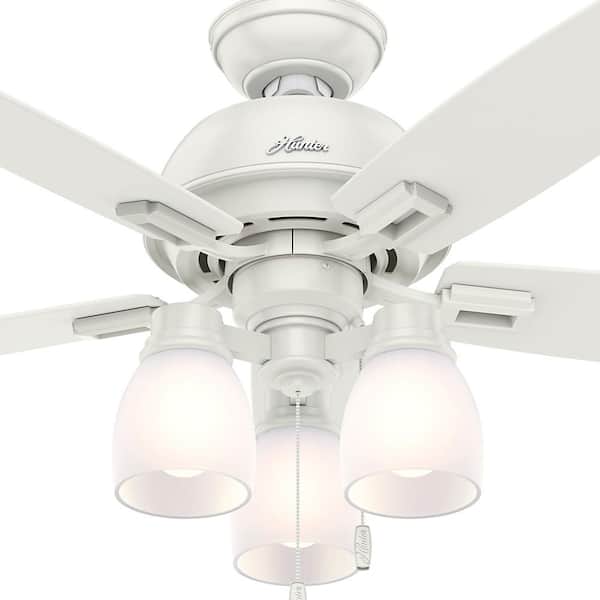 Hunter Donegan 44 in. LED 3-Light Indoor Fresh White Ceiling Fan 52229