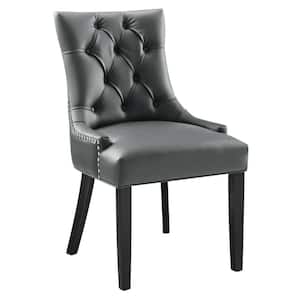 Regent Tufted Faux Leather Dining Chair in Gray