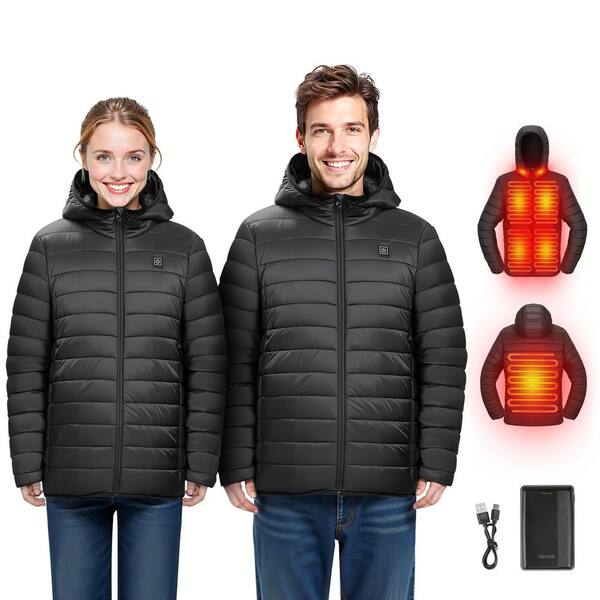 Heated Jacket for Men with 7. 4V Battery, Shell Electric Heating Coat, Windproof Lightweight Outerwear, 6 Heating Zones