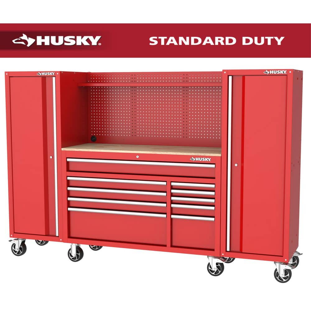 Modular Tool Storage 92 in. W Standard Duty Red Mobile Workbench Cabinet with Pegboard and (2) 20 in. Side Lockers price history on PriceWatchPro