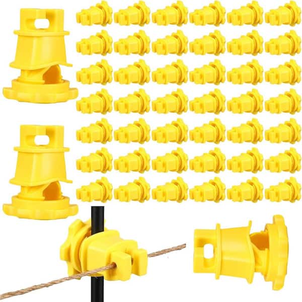 Electric Fence Wire Insulators Screw Round Post Insulator Clips for Farm Fence Pet Containment (100-Pack)